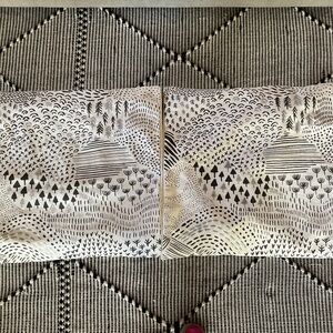 West Elm Black and White Wintry Pillowcases
